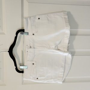 Womens paige white denim shorts 27